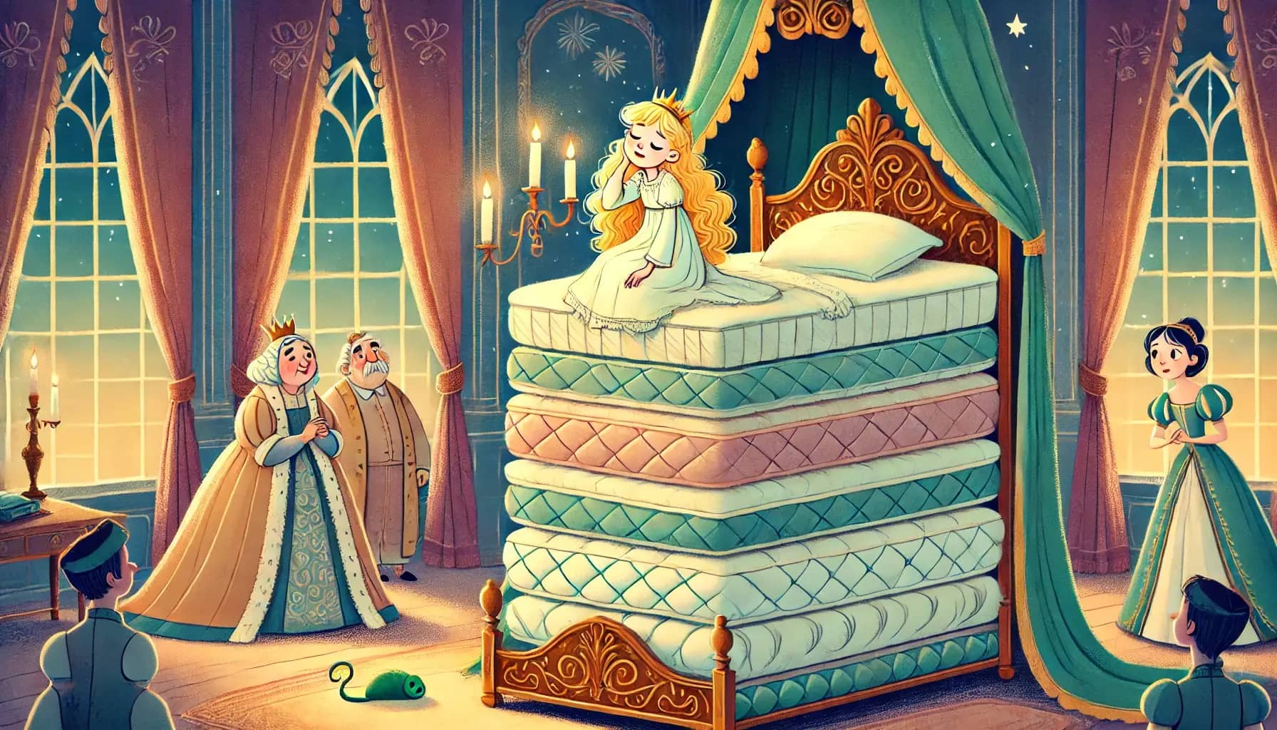 The Princess and the Pea - illustrated bedtime story for children